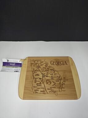 TOTALLY BAMBOO Slice Of Life Cutting Board Georgia 8.5" x 11" Etched State Map